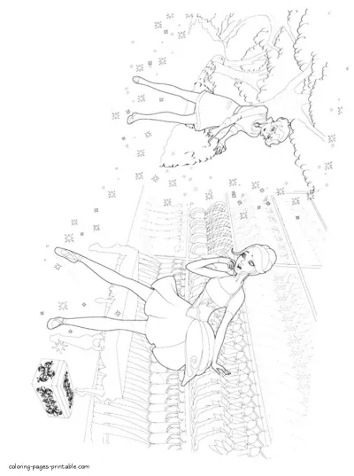 Free coloring pages for girls. Barbie in The Pink Shoes
