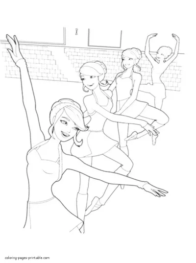 Barbie in The Pink Shoes printable coloring pages