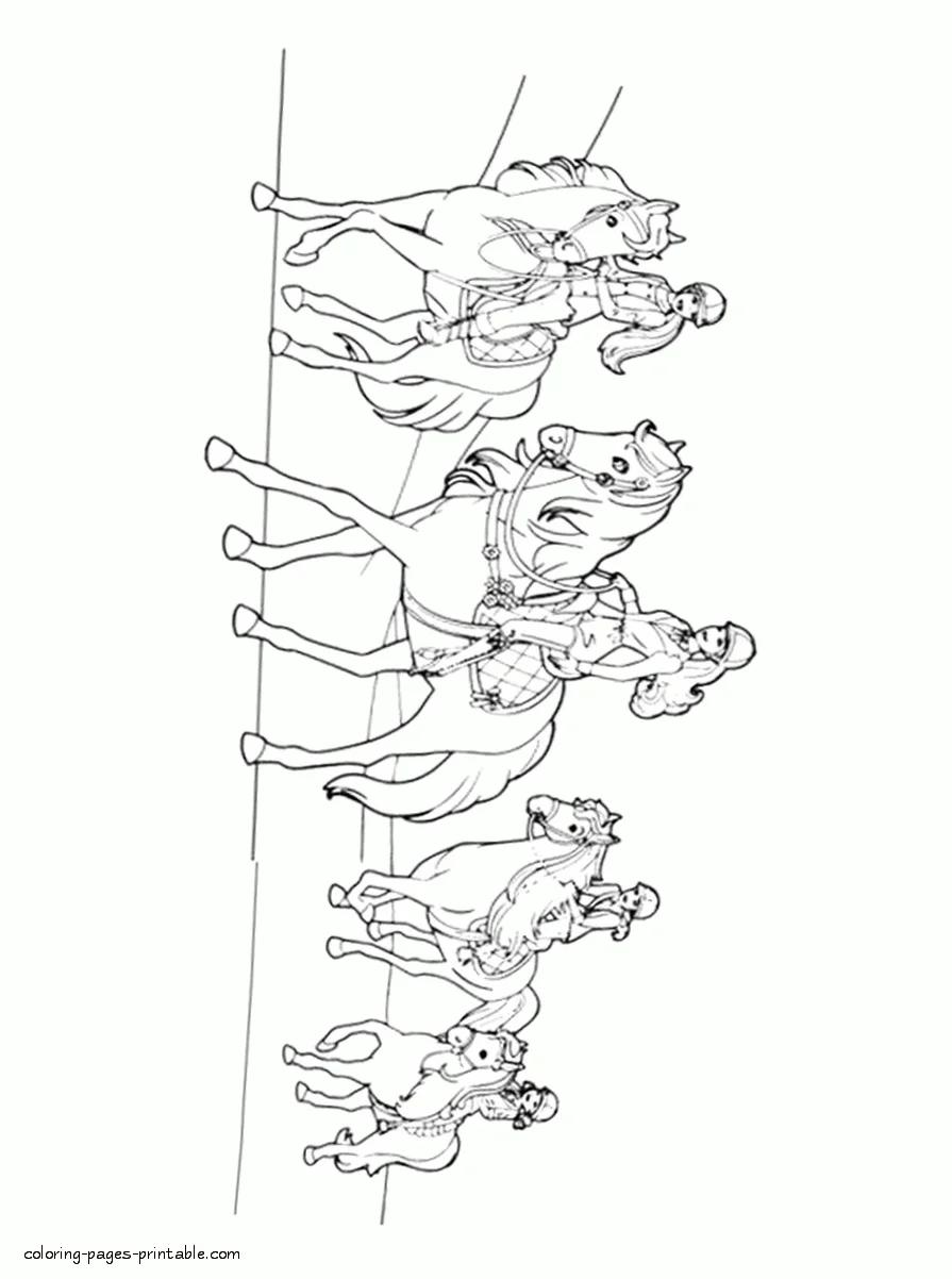 Coloring pages for girls. Barbie, Pony Tale Cartoon coloring pages for girls. Barbie, Pony Tale