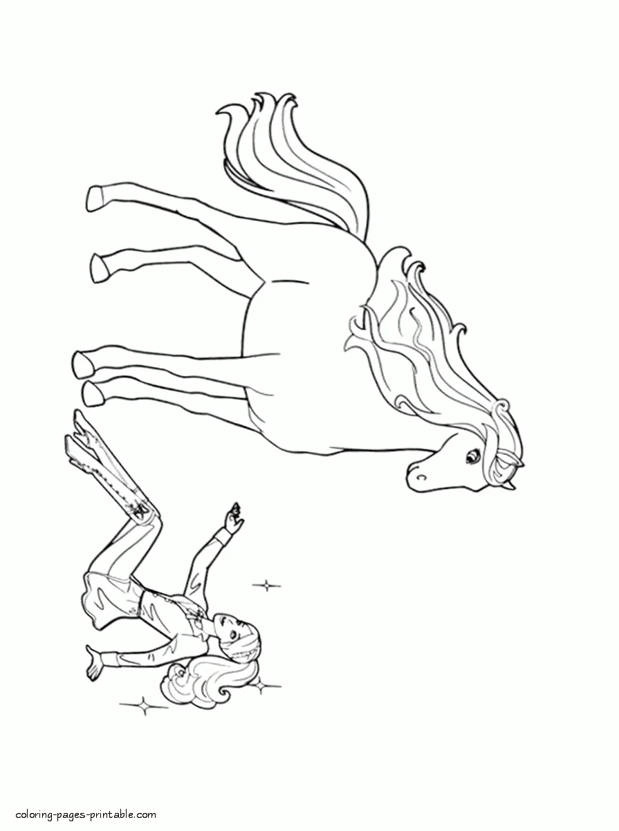 Free Barbie Pony Tale coloring pages Free printable Barbie Pony Tale coloring pages