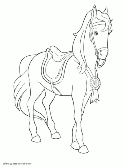 A Pony Tale coloring pages for girls about Barbie