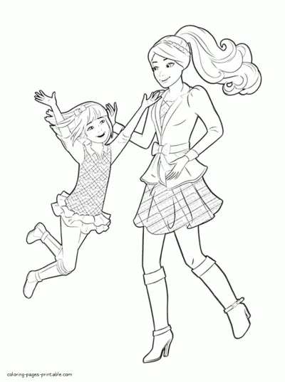 Coloring pages for girls. Barbie in A Pony Tale