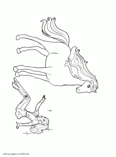 Free printable Barbie Pony Tale coloring pages