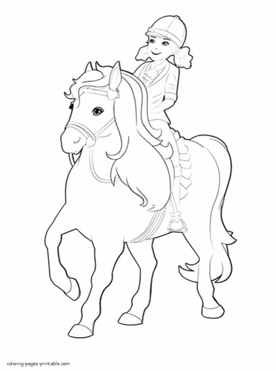 Barbie Pony Tale printable coloring page
