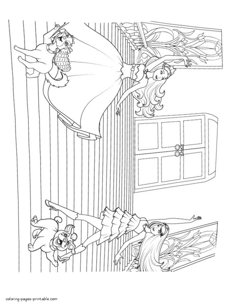 Barbie: The Princess and The Popstar coloring pages for kids Barbie: The Princess and The Popstar free coloring pages for kids