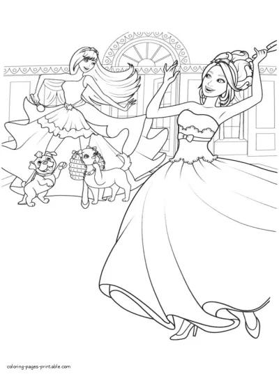 Barbie Princess Popstar. Printable girls coloring pages