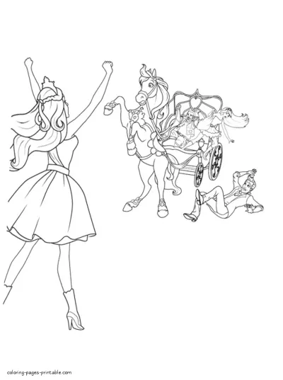 BarbiePrincess and Popstar colouring page to print for a girl