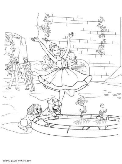 Free princess coloring pages. Printable Barbie popstar