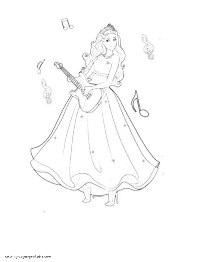 Popstar coloring pages to print. Barbie princess for girls