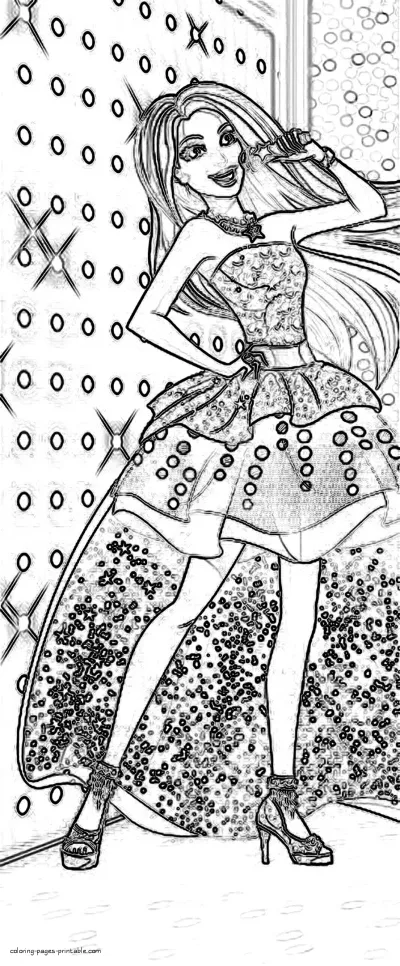 Barbie in Rock 'n Royals free printable coloring pages