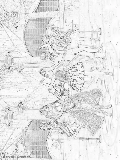 Coloring pages printable. Barbie in Rock 'n Royals