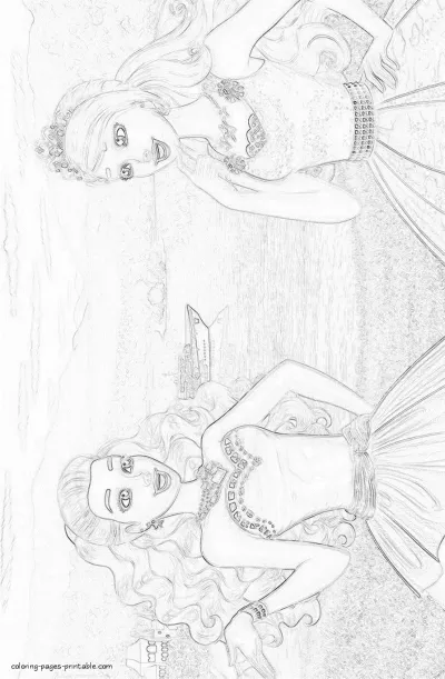Barbie in Rock 'n Royals colouring pages from full movie