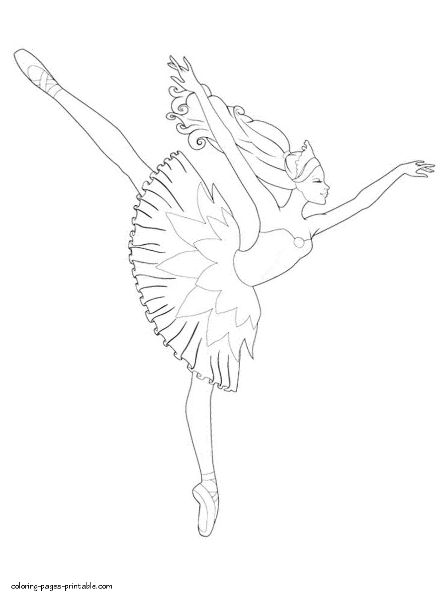 Colouring pages of Barbie in a pink shoes Colouring pages of Barbie