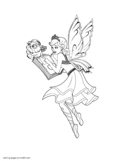 Barbie Fairy princess coloring pages for girls