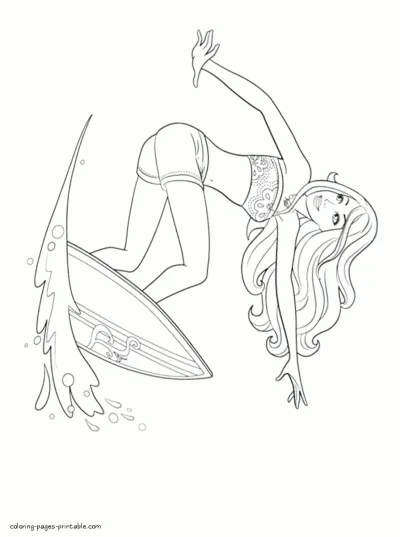 Barbie coloring pages free for girls