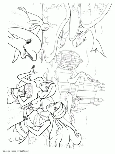 Barbie doll coloring pages. Mermaid Tale