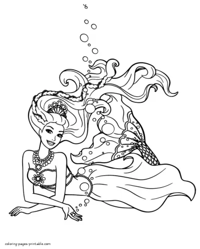 Barbie princess free coloring pages