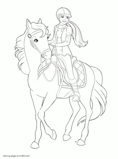 Coloring page Barbie Pony Tale