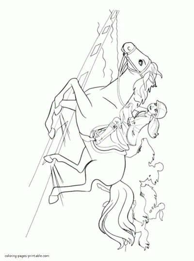 Printable coloring Barbie pages