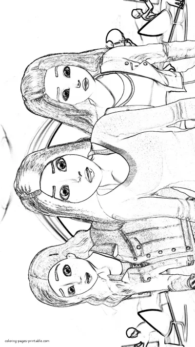 Barbie, Teresa and Renee coloring pages to print