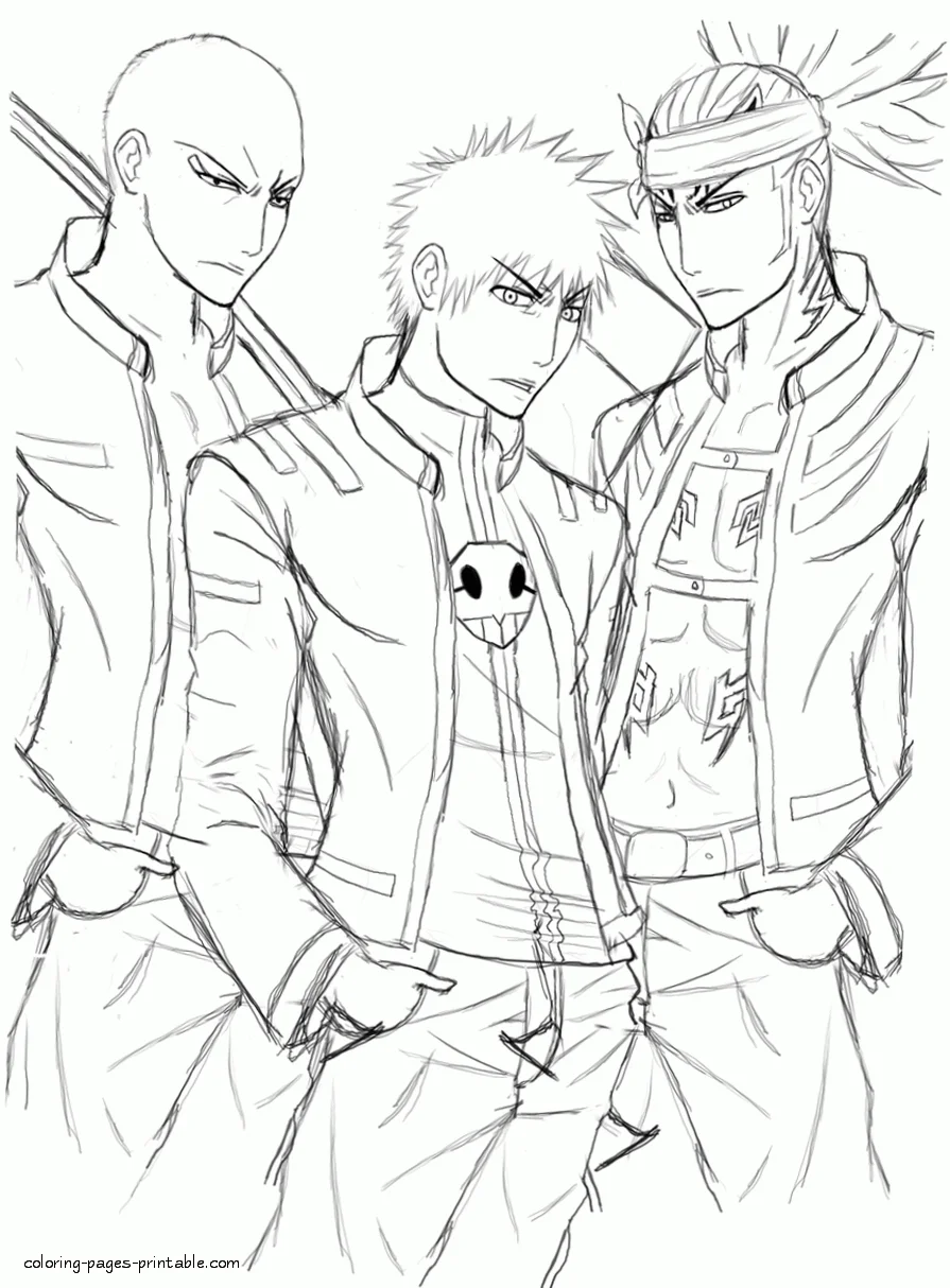 Bleach characters. Coloring page Bleach characters. Coloring page for children