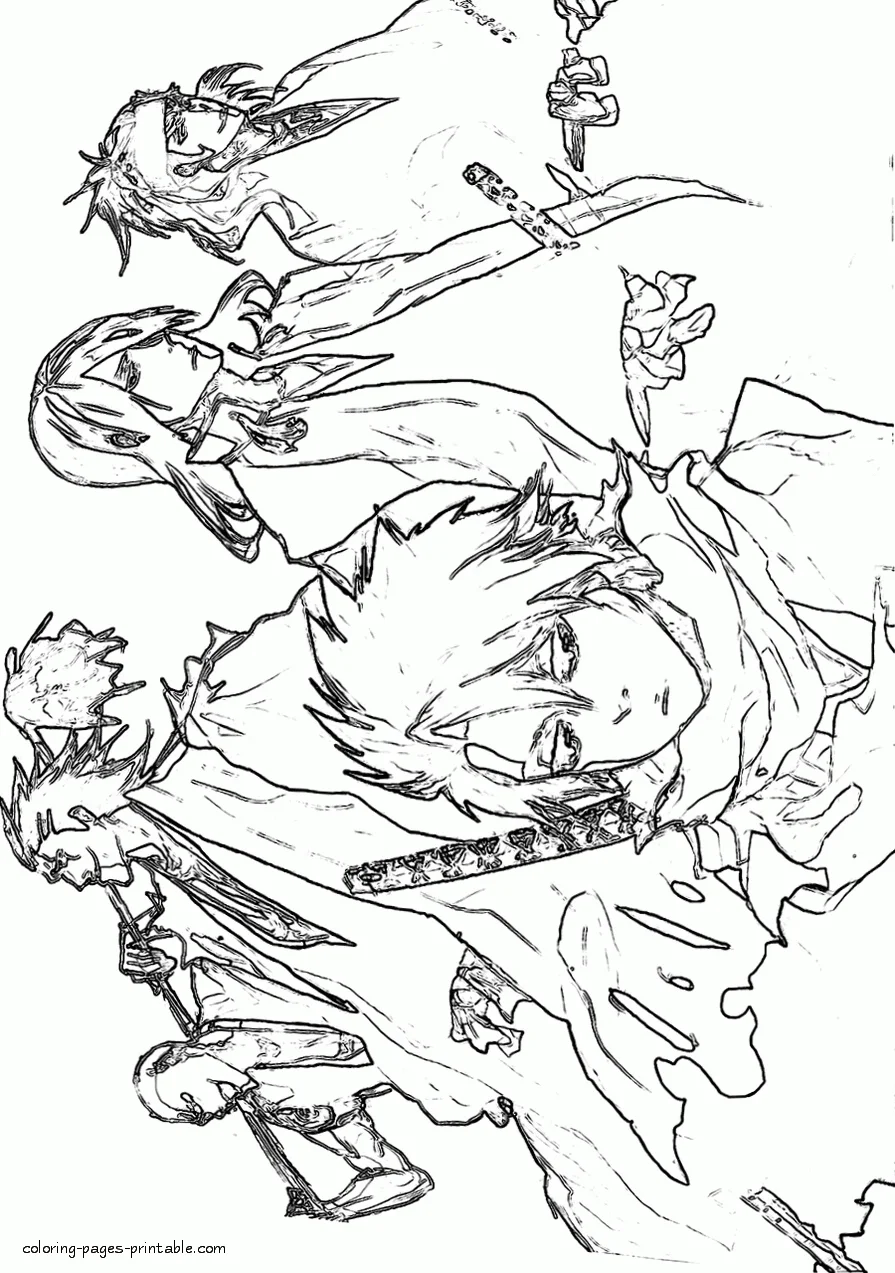 Bleach characters coloring pages Bleach characters free coloring pages