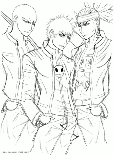 Bleach characters. Coloring page for children