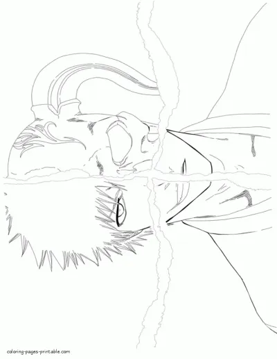 Manga coloring book. Bleach printable