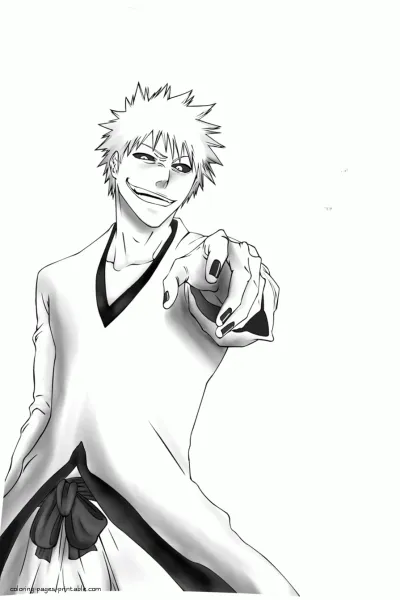 Manga coloring page. Ichigo Kurosaki