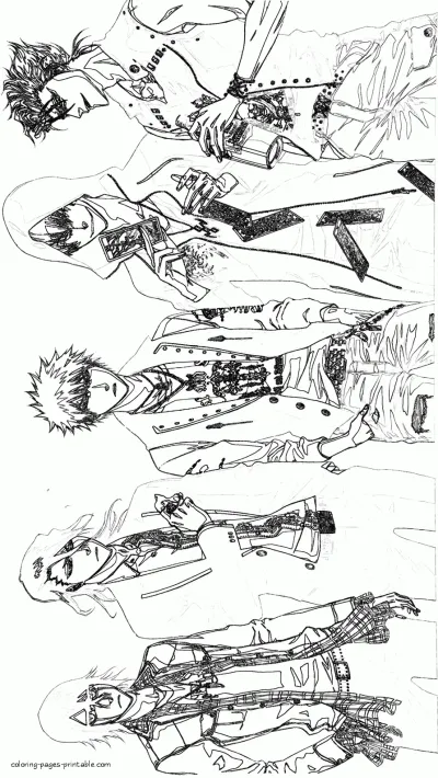 Printable coloring pages for teens - Bleach characters