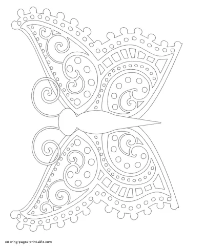 Coloring pages for adults. Butterfly picture