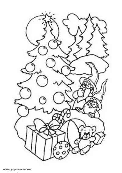 Christmas present coloring page