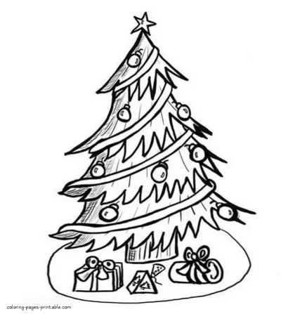 Holidays. Christmas tree colouring in