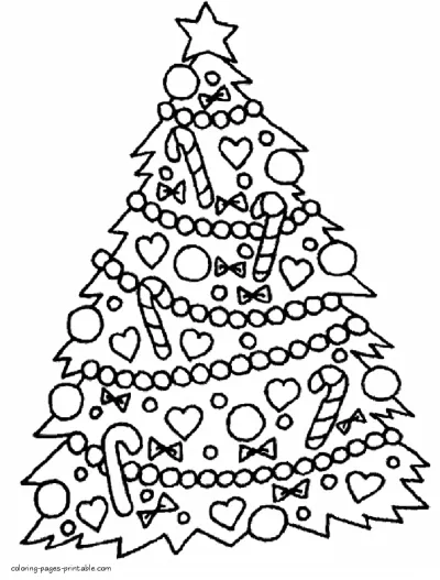 Christmas trees coloring pages. Download it free
