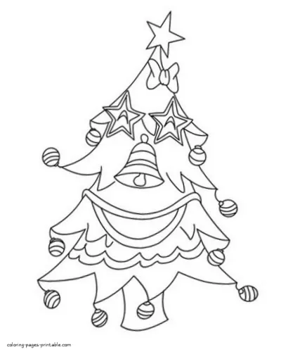 Free coloring pages for kids. Christmas tree