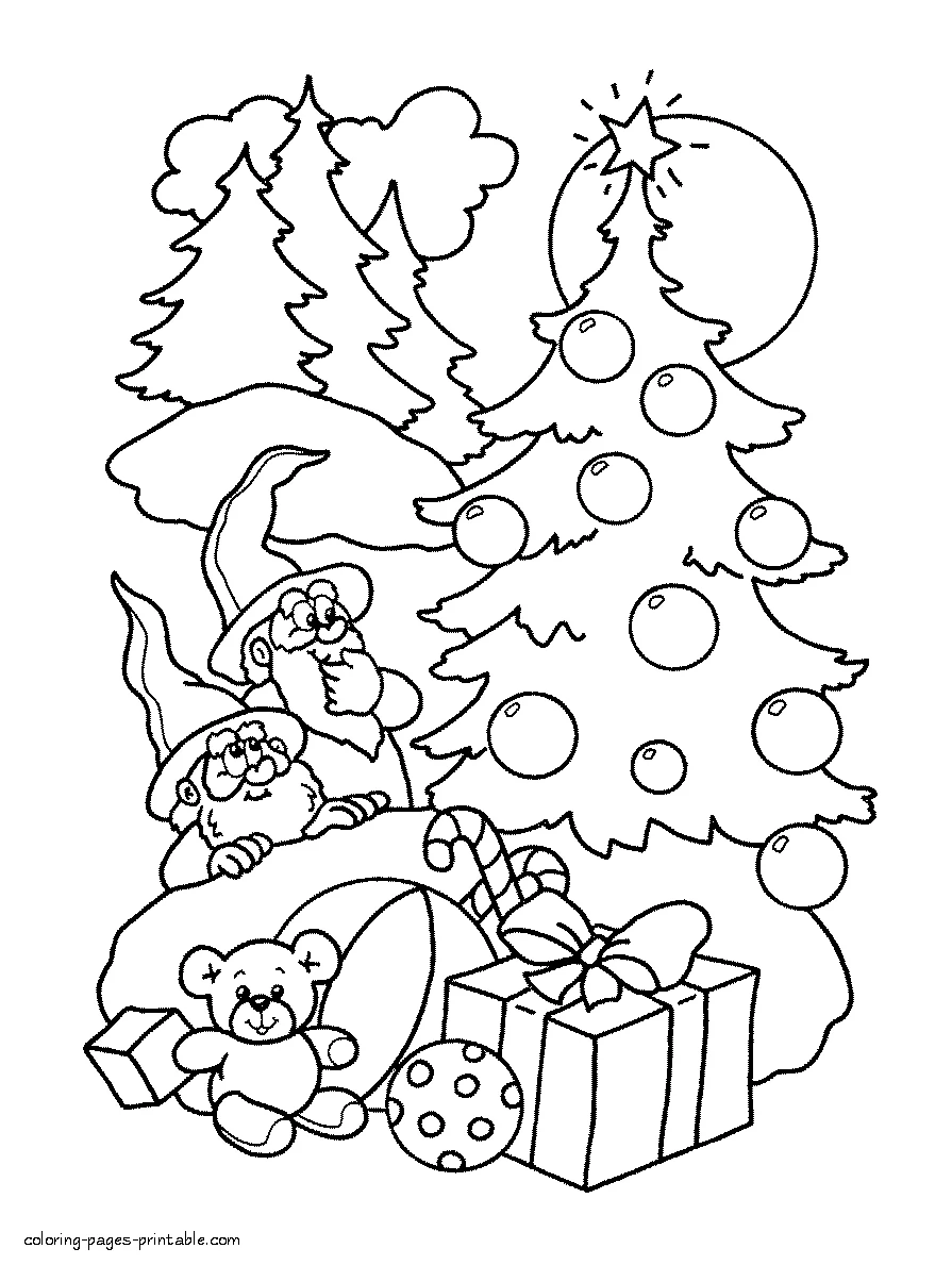 Christmas gifts - coloring pages Christmas gifts - coloring pages for kids