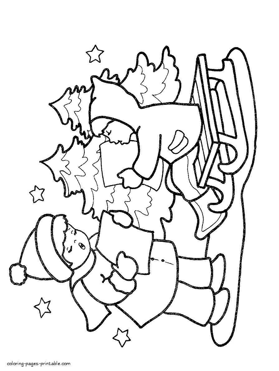 Free coloring Christmas pages Free coloring Christmas pages with children