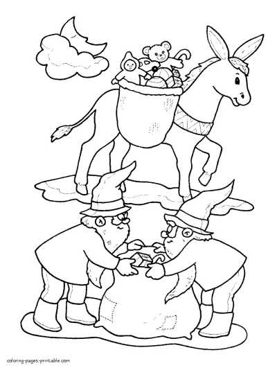 Kids Christmas coloring pages. Holidays printables