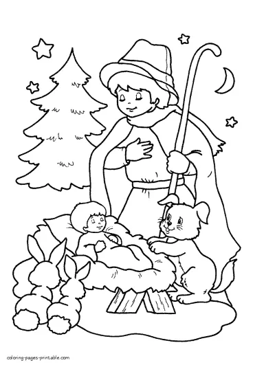 Nativity free printable coloring pages