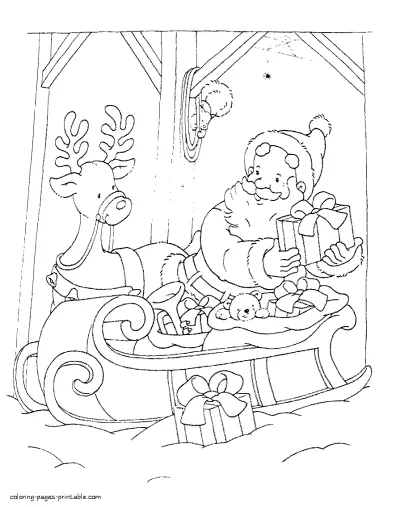 Free coloring pages on Christmas theme
