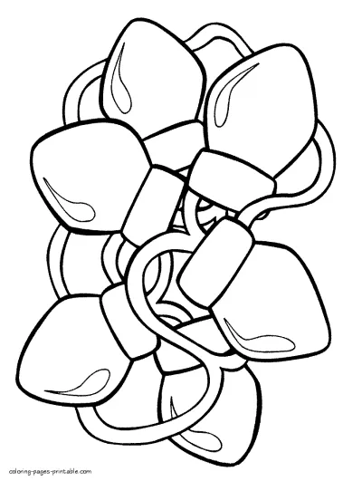 Christmas lights coloring pages for kid