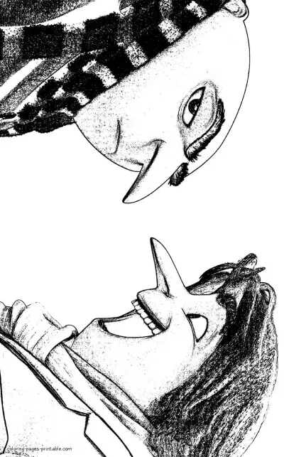 Gru and Dru coloring pages for free