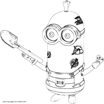 Minion coloring page from the 3th part of  the Despicable me film