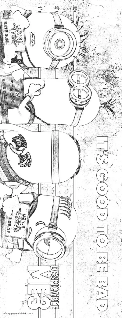 Minions coloring pages. Despicable me 3 printables