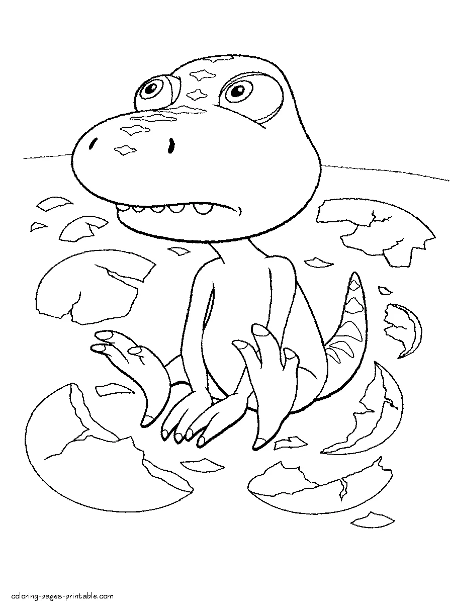 Birth of Buddy. Coloring page Birth of Buddy. Dinosaurs coloring pages
