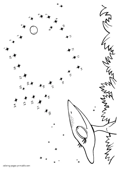 Connect the dots. Dinosaur Train coloring pages