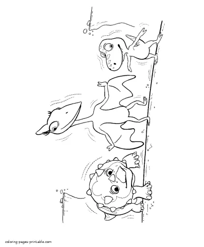 Coloring pages of animation series for children. Dinosaurs