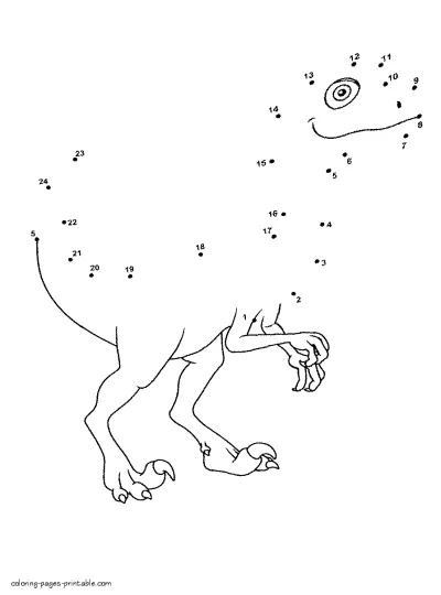 Dinosaur Train coloring page by numbers for kids