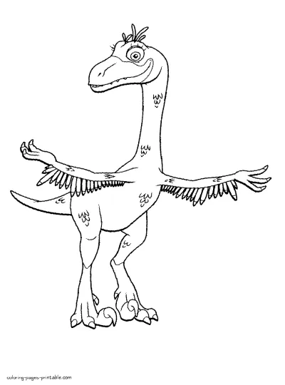 Dinosaur with a wings. Coloring page