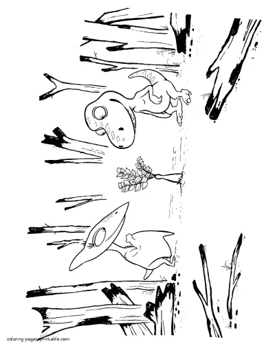 Foster after the fire coloring page. Dinosaur Train